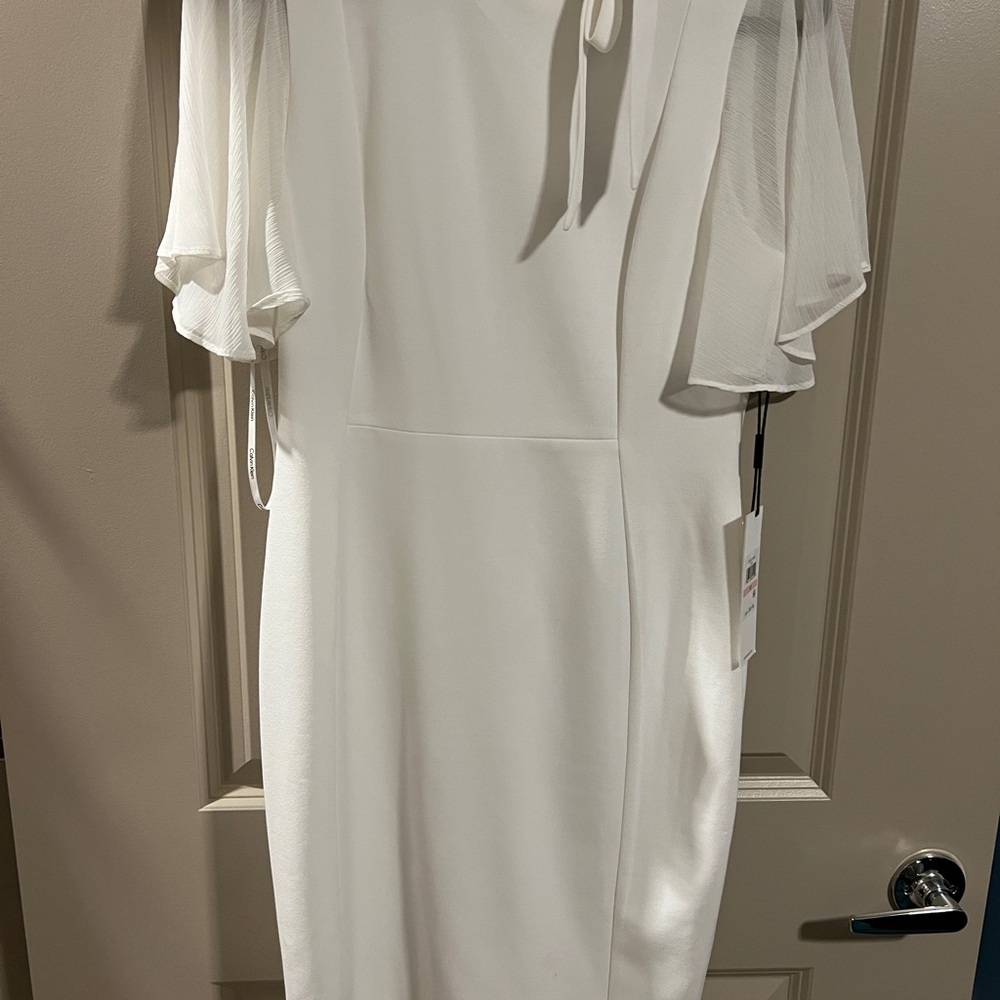 Calvin Klein White Long Sleeve Dress